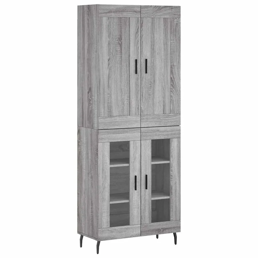 Buffet haut Sonoma gris 69,5x34x180 cm Bois d'ingénierie - 2