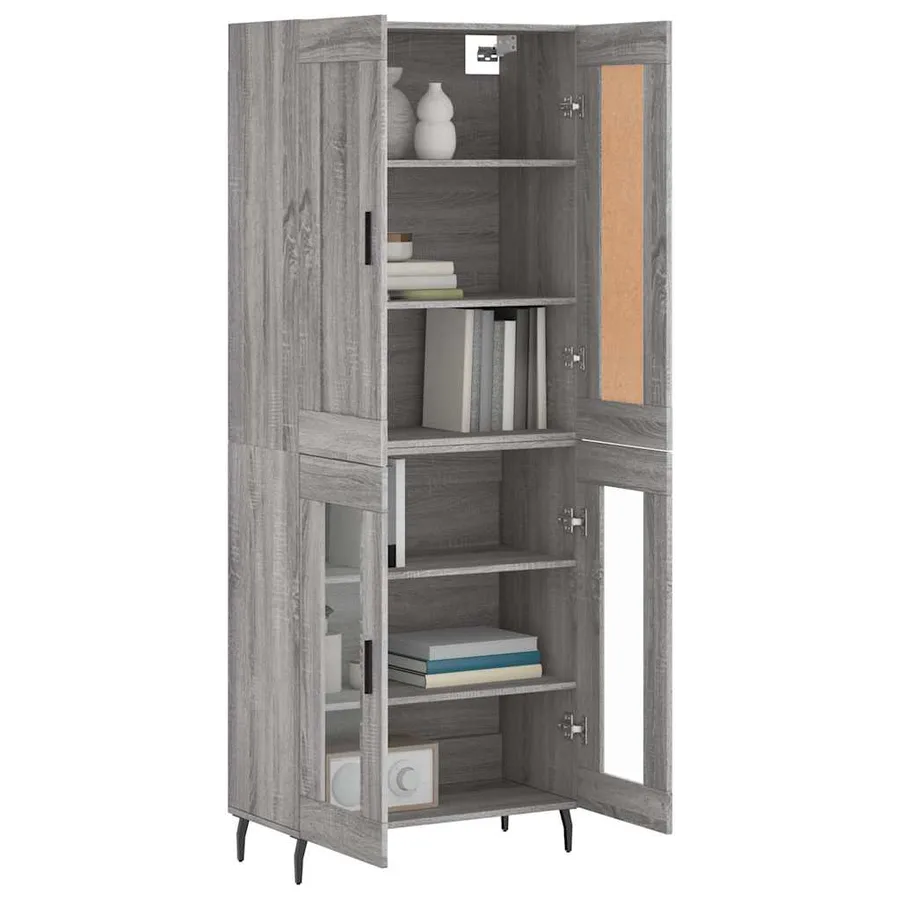 Buffet haut Sonoma gris 69,5x34x180 cm Bois d'ingénierie - 3
