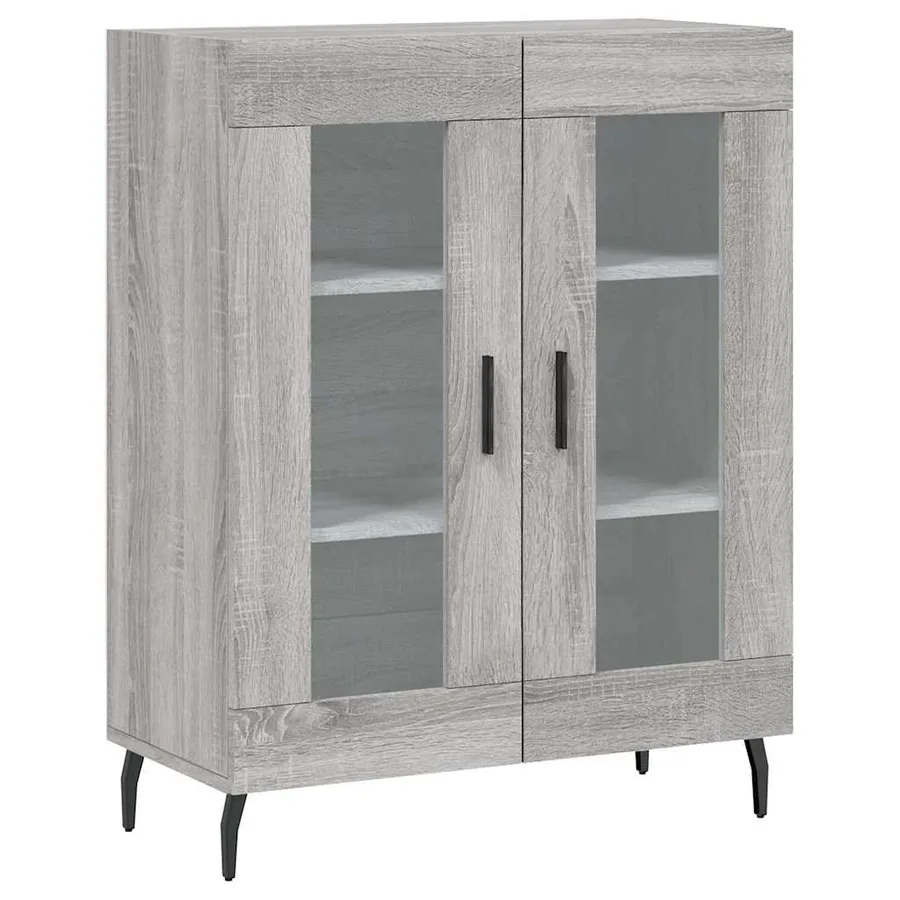 Buffet haut Sonoma gris 69,5x34x180 cm Bois d'ingénierie - 7