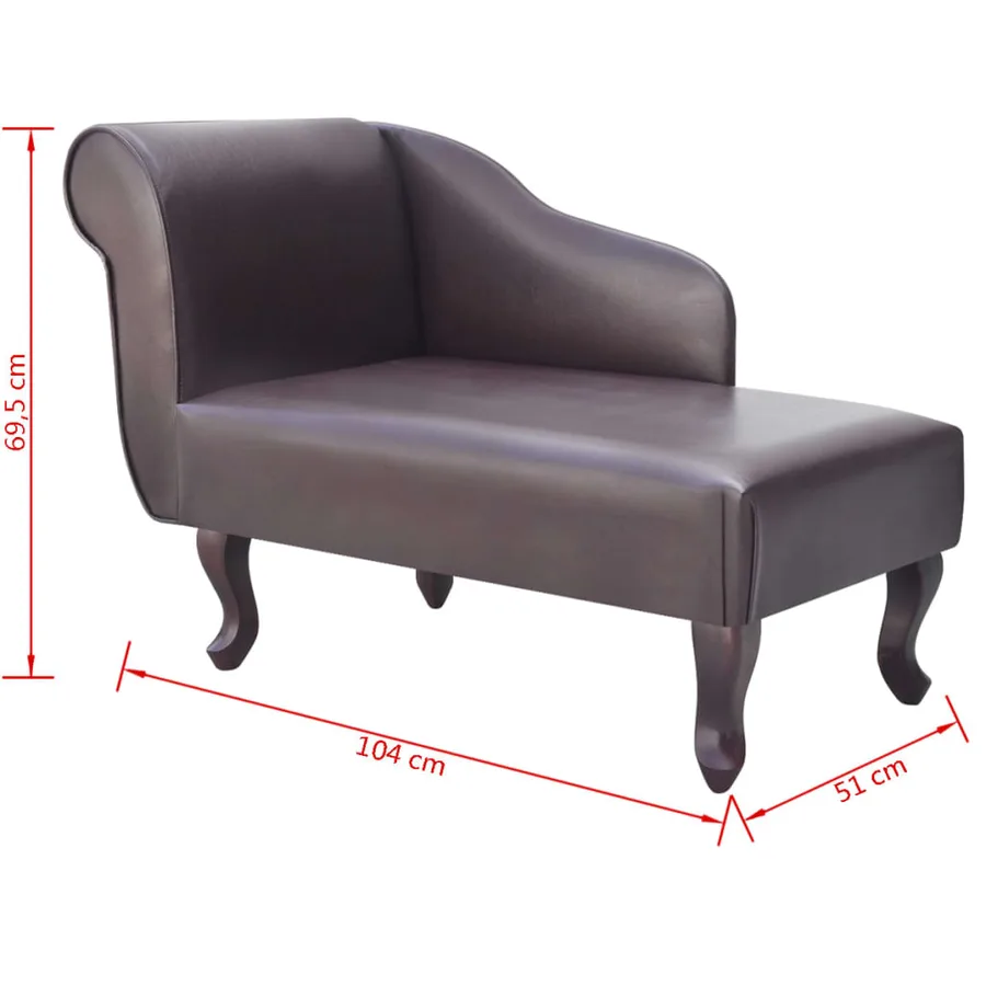 Chaise longue Marron Similicuir - 6