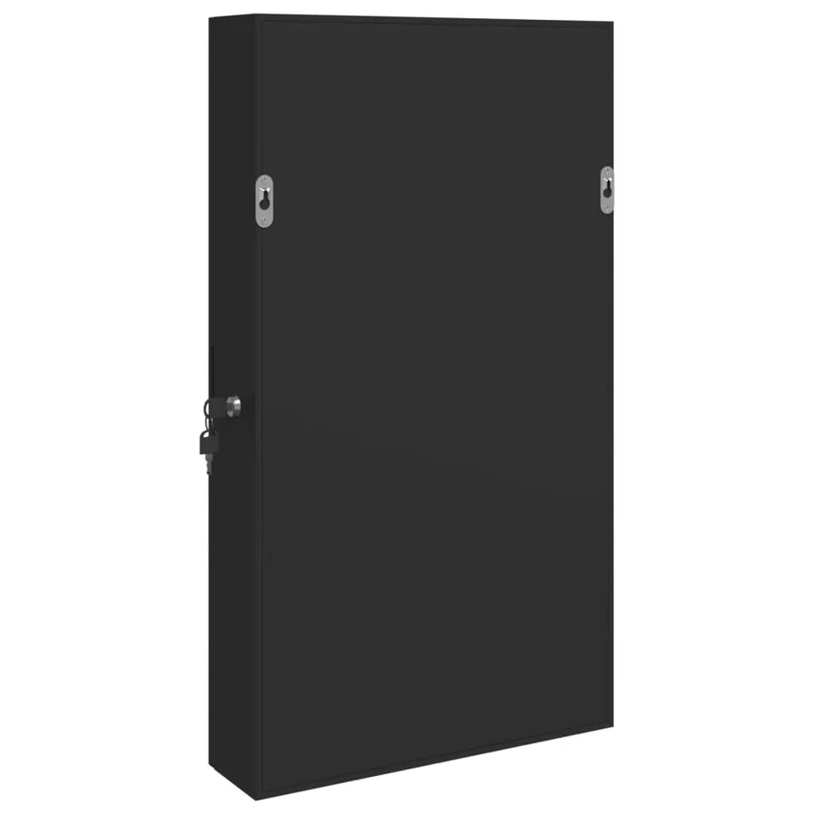 Armoire à bijoux avec miroir et éclairage LED mural noir - 6