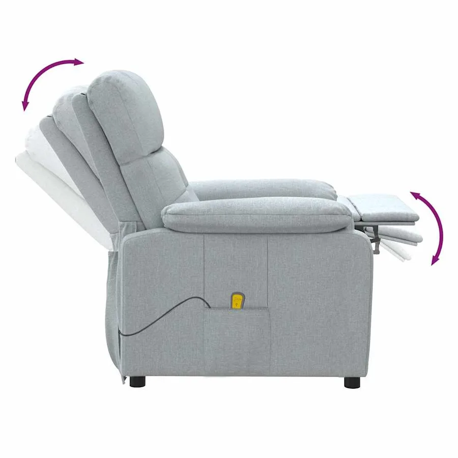 Fauteuil de massage Gris clair Tissu - 6