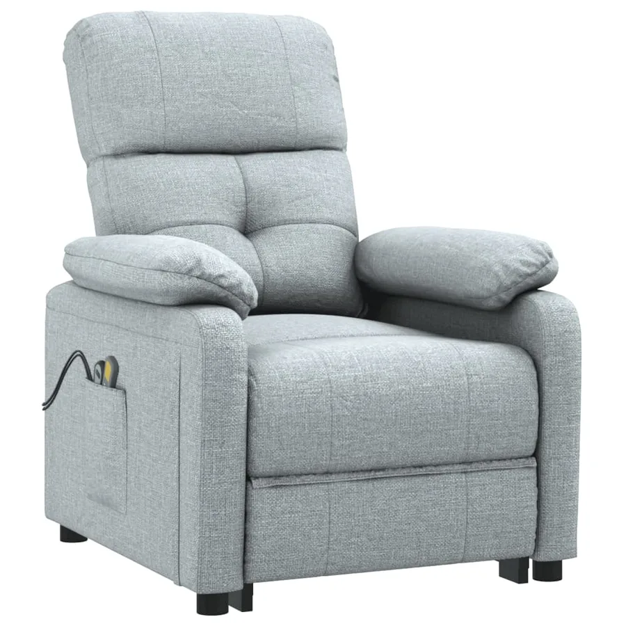 Fauteuil électrique de massage Gris clair Tissu - 3