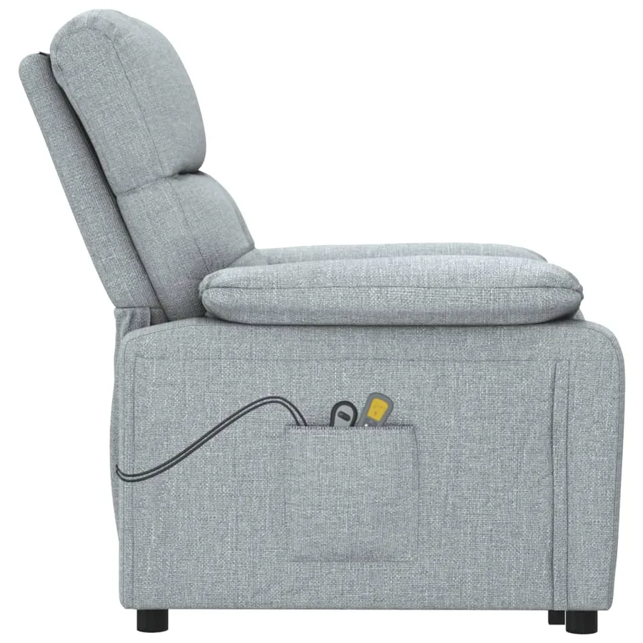 Fauteuil électrique de massage Gris clair Tissu - 5
