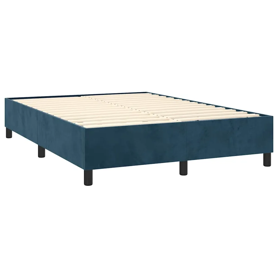 Sommier à lattes de lit avec matelas LED Bleu foncé 140x200 cm - 5