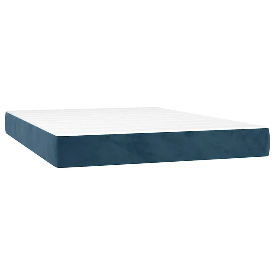 Sommier à lattes de lit avec matelas LED Bleu foncé 140x200 cm - 6