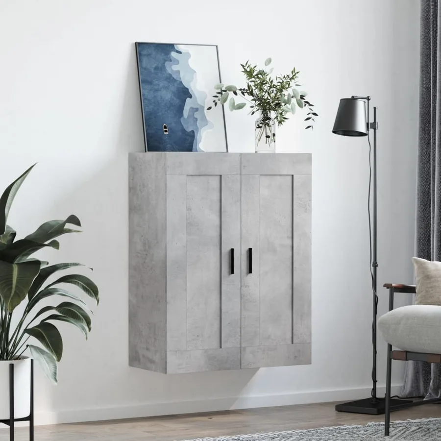 Armoire murale gris béton 69,5x34x90 cm bois d'ingénierie - 3
