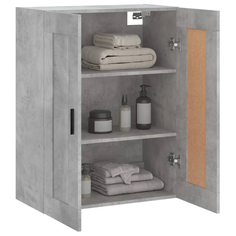 Armoire murale gris béton 69,5x34x90 cm bois d'ingénierie - 5