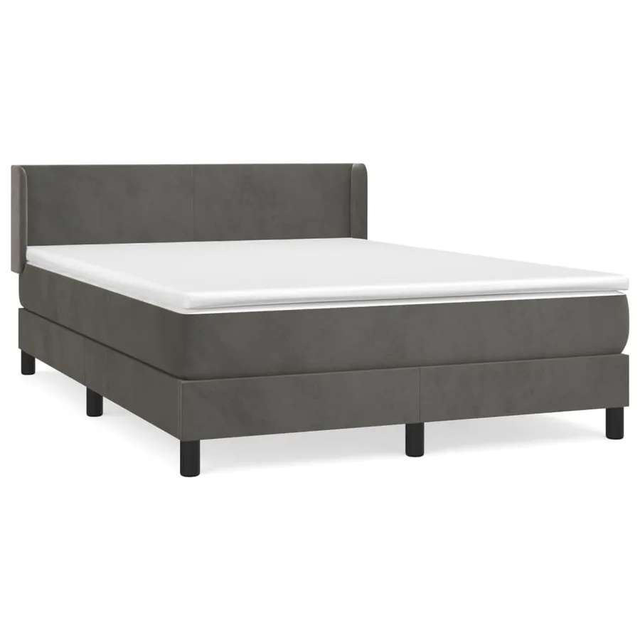 Sommier à lattes de lit et matelas Gris foncé 140x190cm Velours - 2