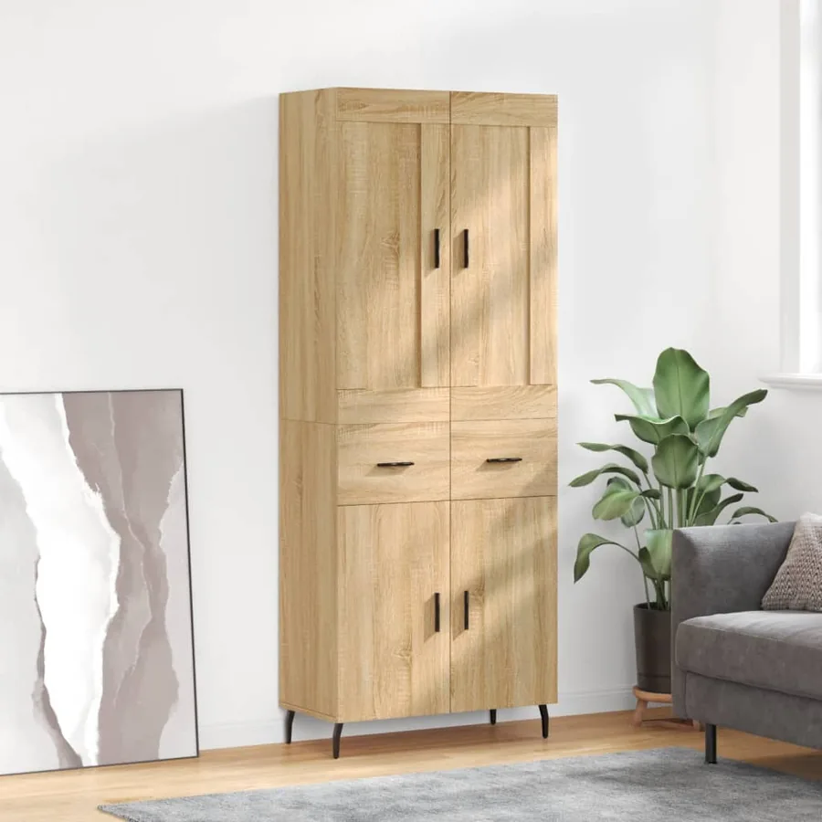 Buffet haut Chêne sonoma 69,5x34x180 cm Bois d'ingénierie