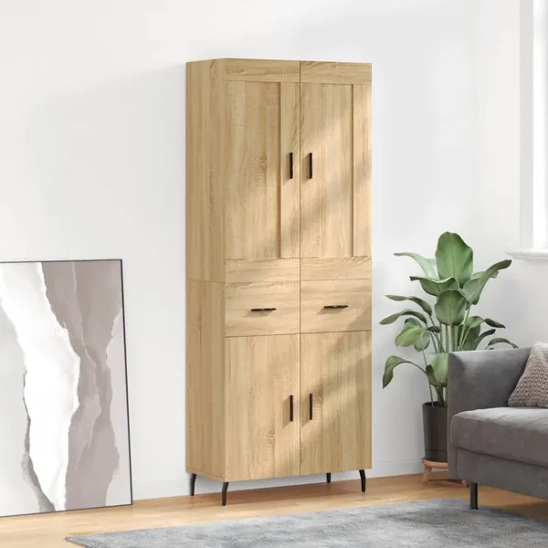 Buffet haut Chêne sonoma 69,5x34x180 cm Bois d'ingénierie