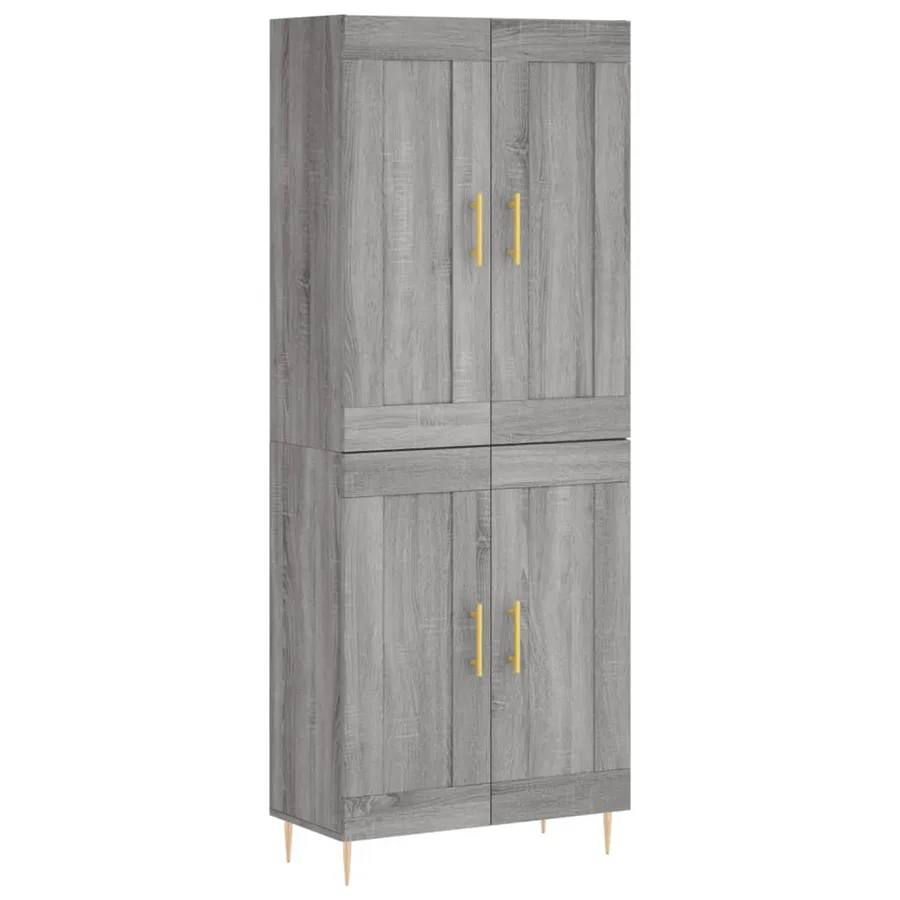 Buffet haut Sonoma gris 69,5x34x180 cm Bois d'ingénierie - 2