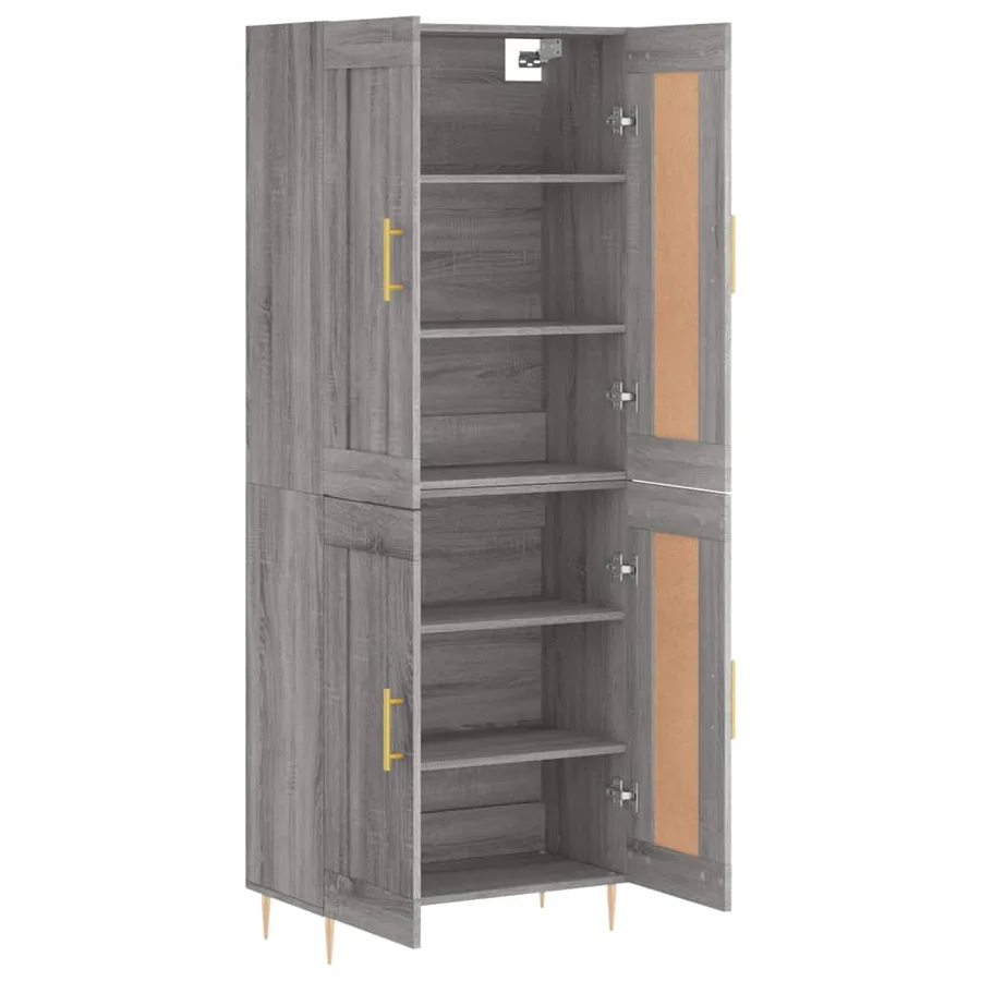 Buffet haut Sonoma gris 69,5x34x180 cm Bois d'ingénierie - 4