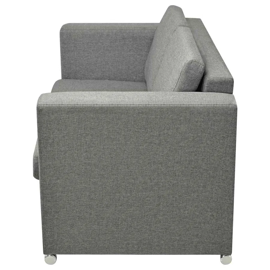 Ensemble de canapés trois pièces Tissu Gris clair - 10