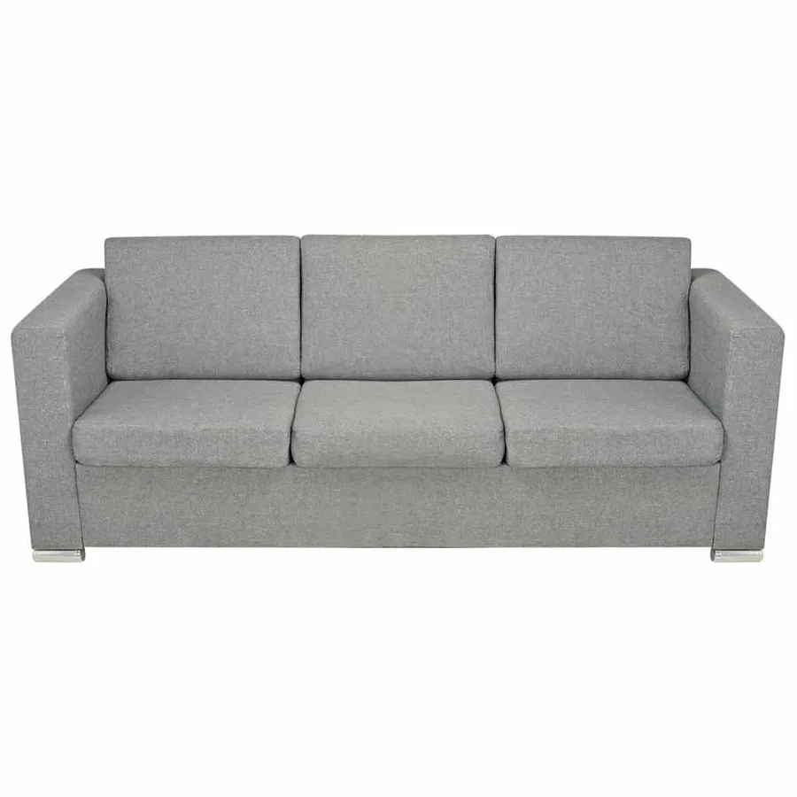 Ensemble de canapés trois pièces Tissu Gris clair - 11