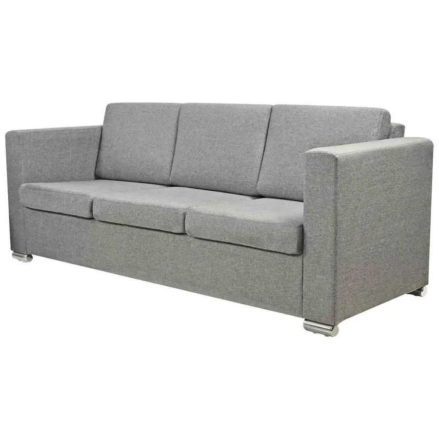 Ensemble de canapés trois pièces Tissu Gris clair - 16