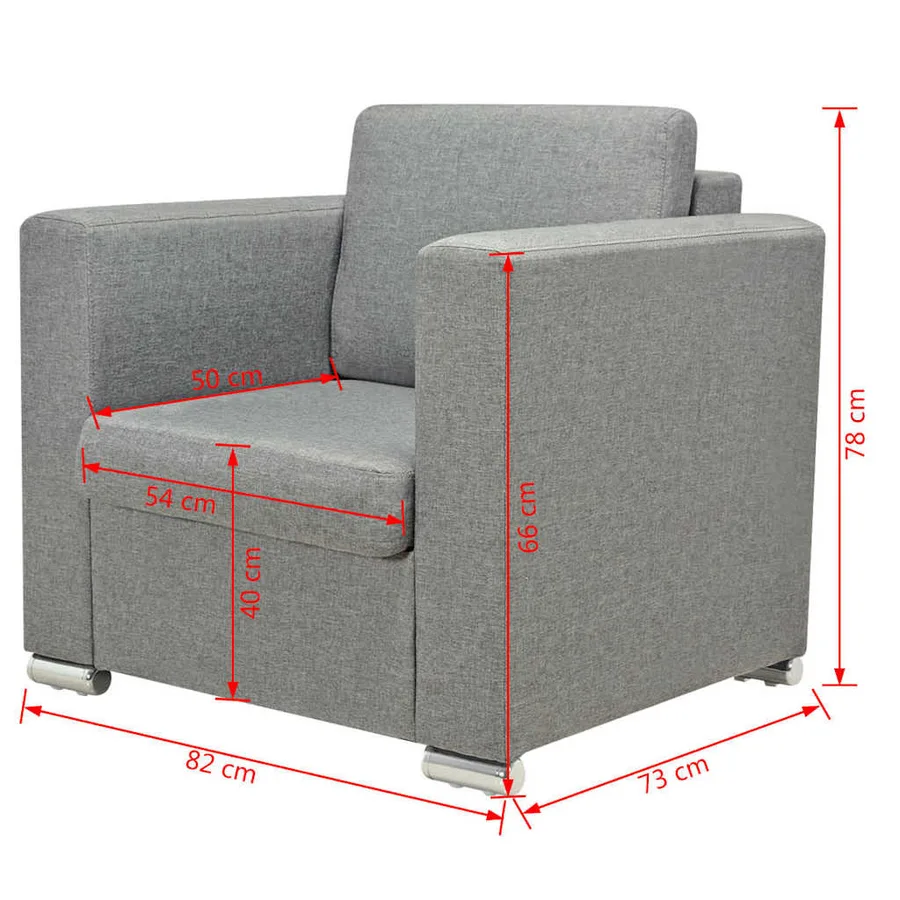 Ensemble de canapés trois pièces Tissu Gris clair - 17