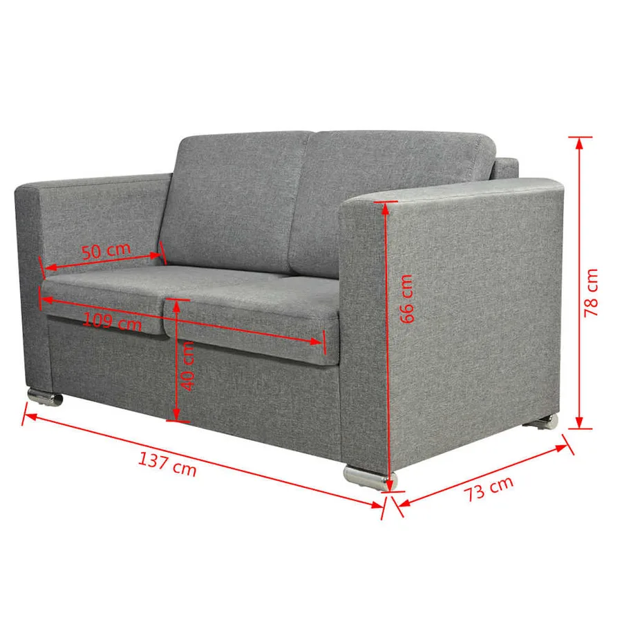 Ensemble de canapés trois pièces Tissu Gris clair - 18