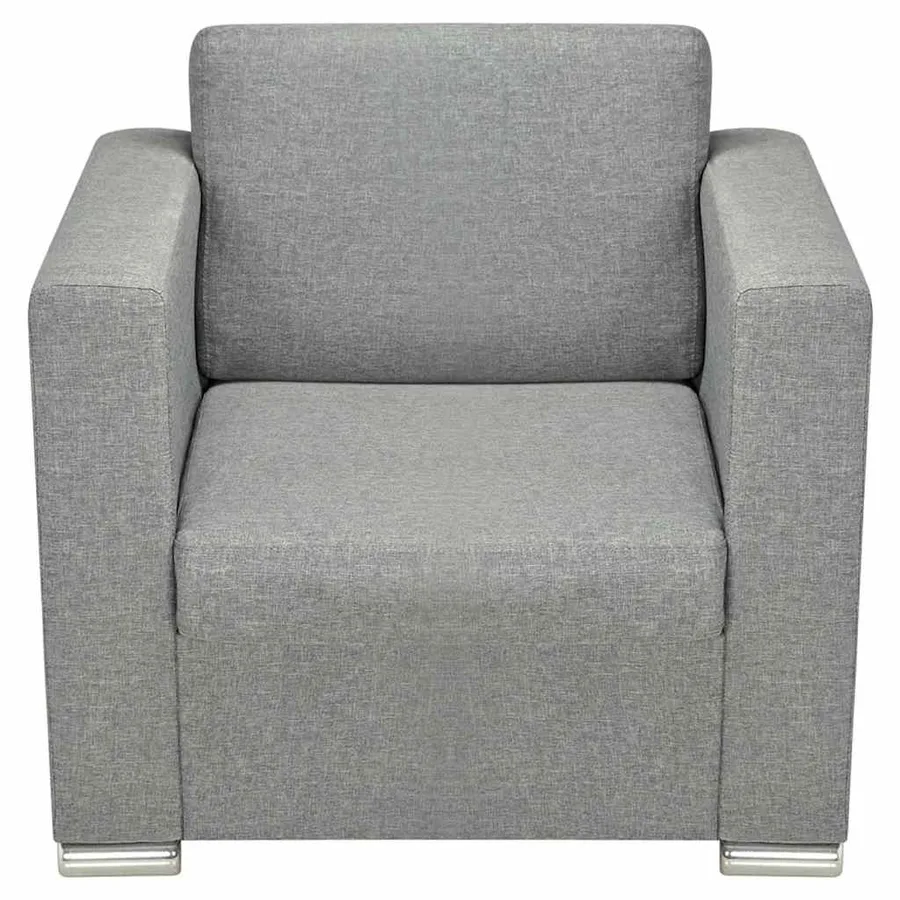 Ensemble de canapés trois pièces Tissu Gris clair - 4