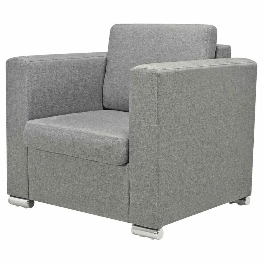 Ensemble de canapés trois pièces Tissu Gris clair - 5