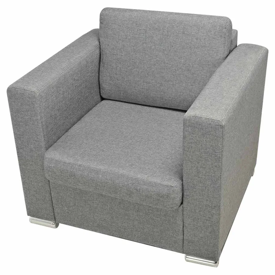 Ensemble de canapés trois pièces Tissu Gris clair - 6