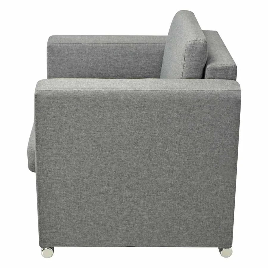 Ensemble de canapés trois pièces Tissu Gris clair - 7