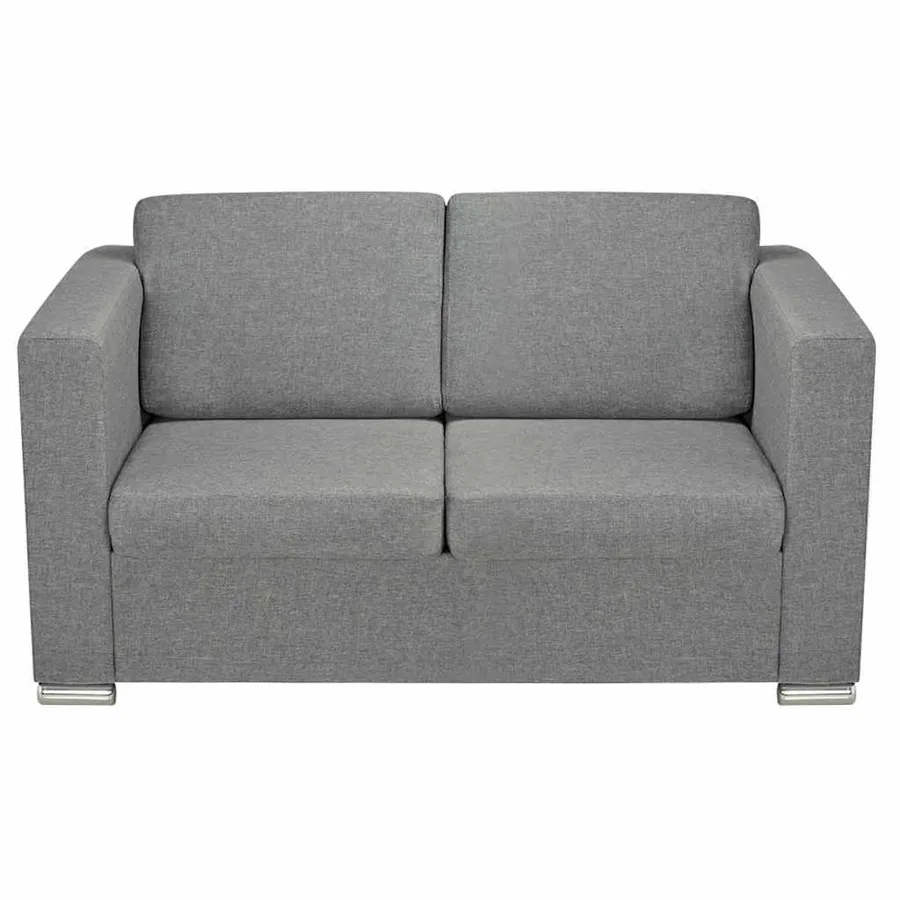 Ensemble de canapés trois pièces Tissu Gris clair - 8