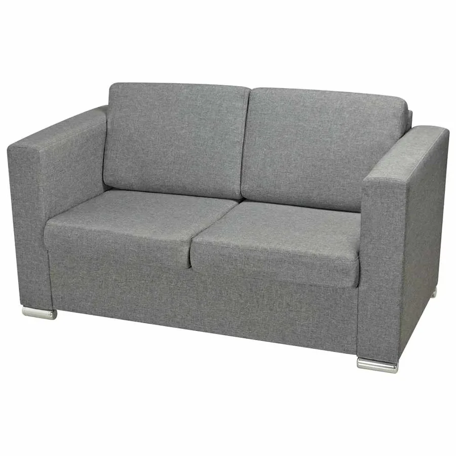 Ensemble de canapés trois pièces Tissu Gris clair - 9