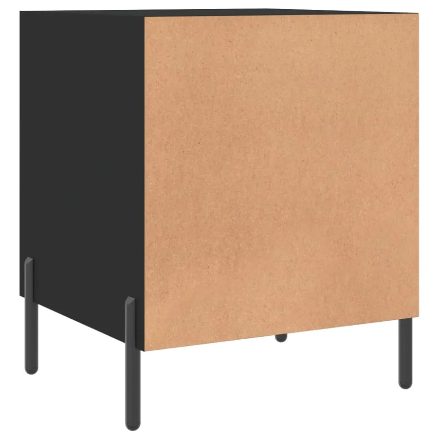 Tables de chevet 2 pcs noir 40x40x50 cm bois d’ingénierie - 10