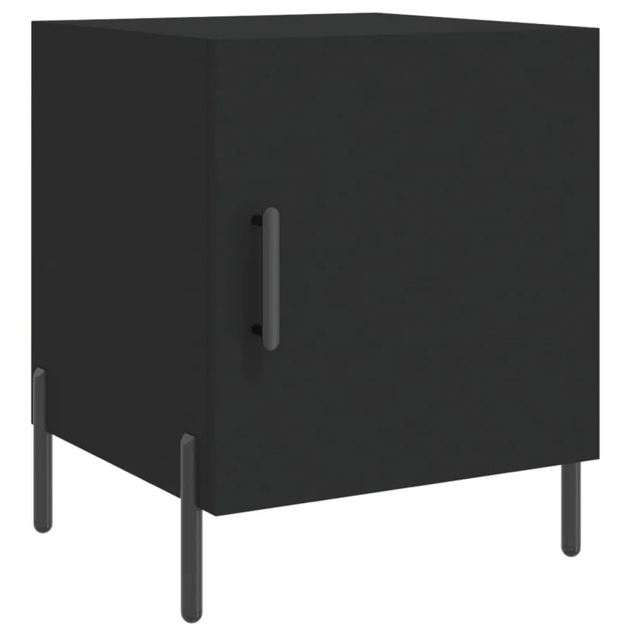 Tables de chevet 2 pcs noir 40x40x50 cm bois d’ingénierie - 5
