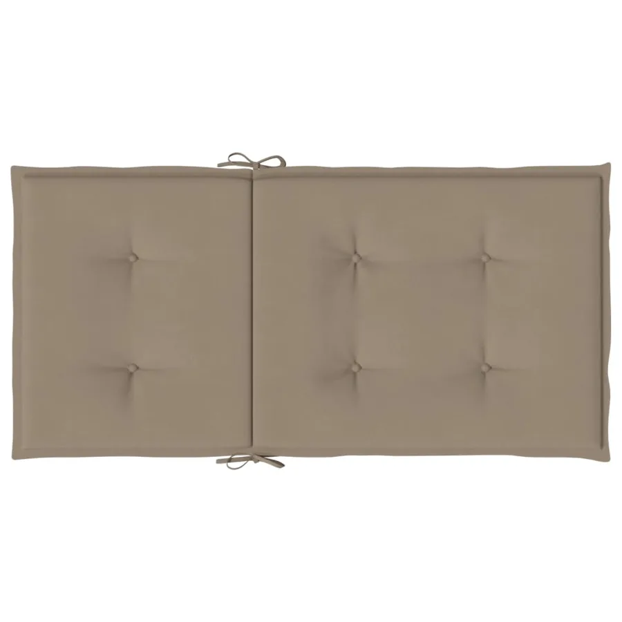Coussins de chaise de jardin à dossier bas lot de 4 taupe - 7