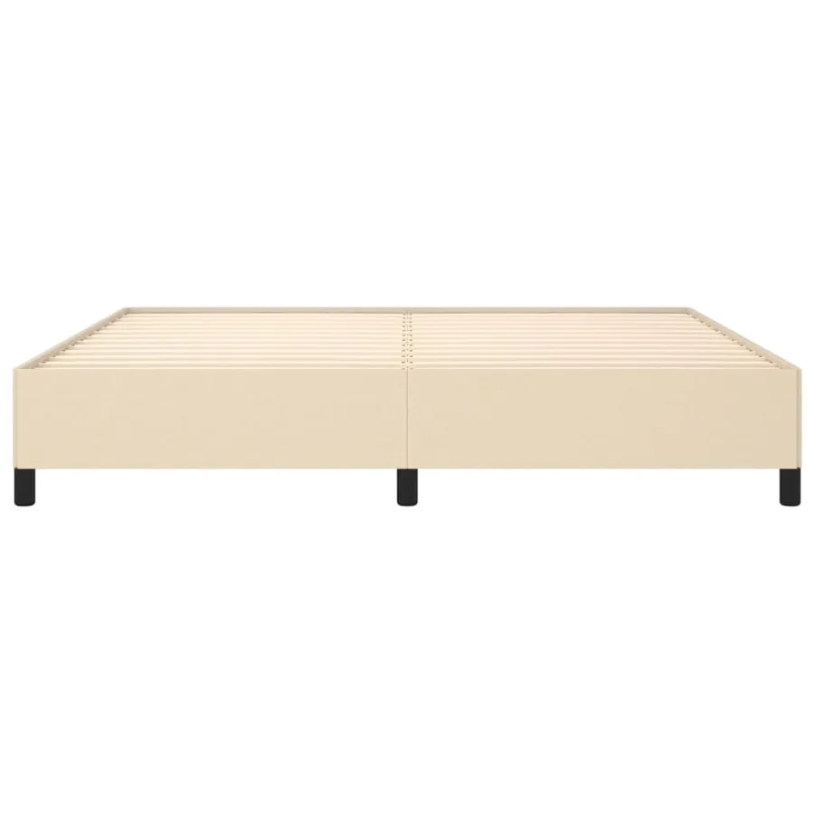 Cadre de lit sans matelas crème 200x200 cm tissu - 5
