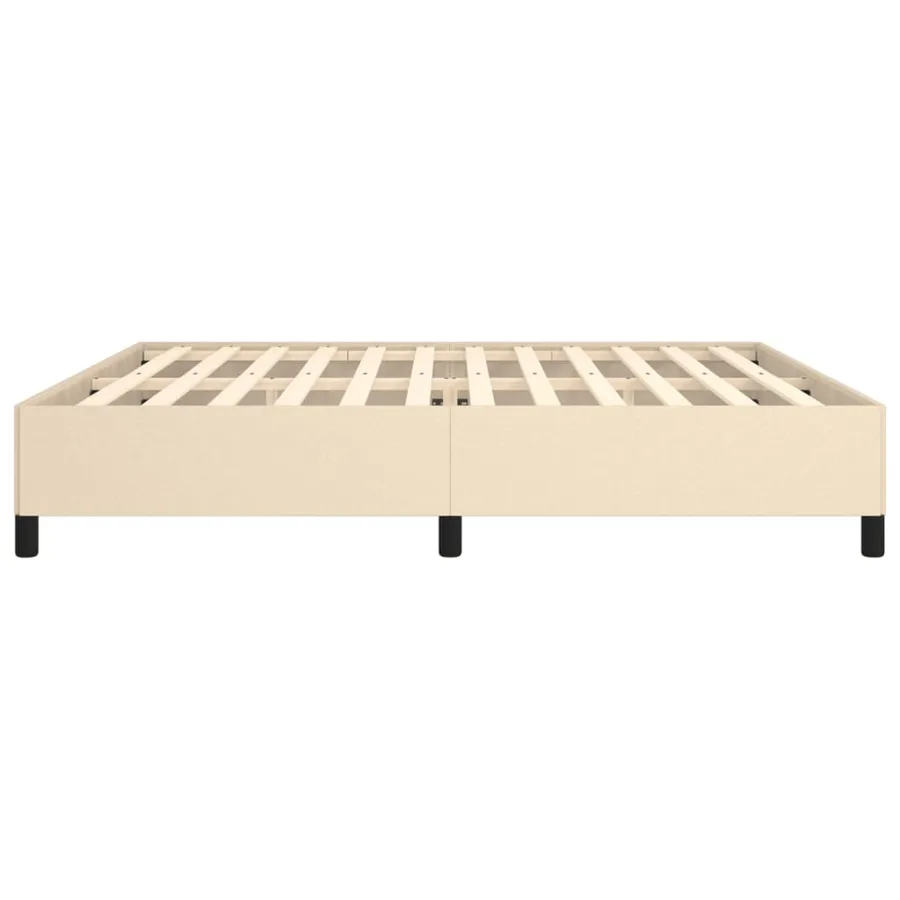 Cadre de lit sans matelas crème 200x200 cm tissu - 6