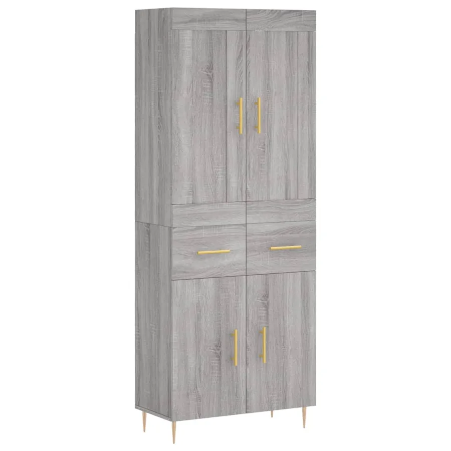 Buffet haut Sonoma gris 69,5x34x180 cm Bois d'ingénierie - 2