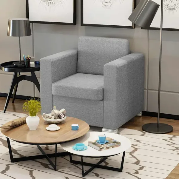 Fauteuil gris foncé tissu