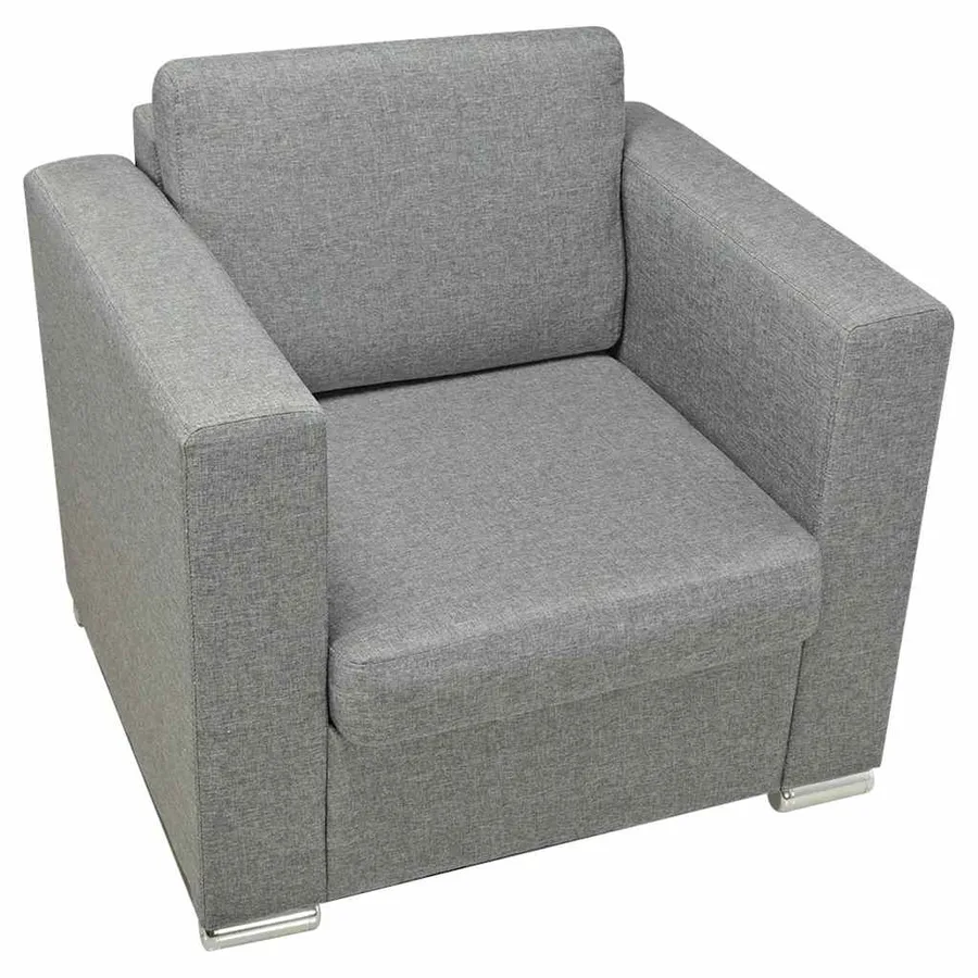Fauteuil gris foncé tissu - 3