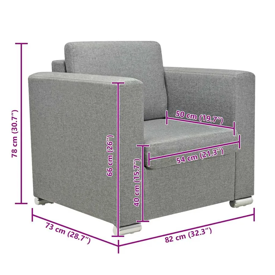 Fauteuil gris foncé tissu - 7
