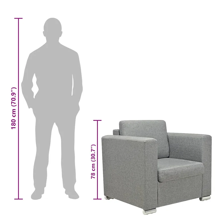 Fauteuil gris foncé tissu - 8
