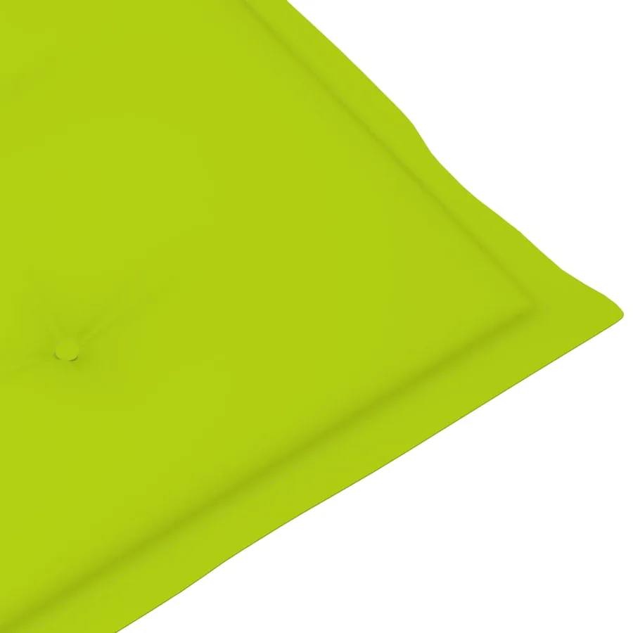 Chaises de jardin lot de 4 avec coussins vert vif Bois de teck - 9