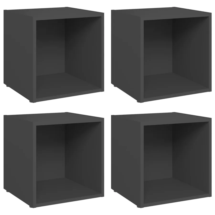 Meubles TV 4 pcs gris 37x35x37 cm bois d’ingénierie - 2