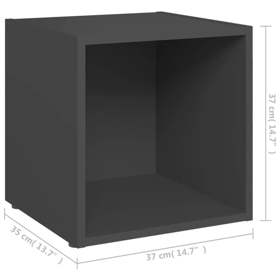 Meubles TV 4 pcs gris 37x35x37 cm bois d’ingénierie - 8