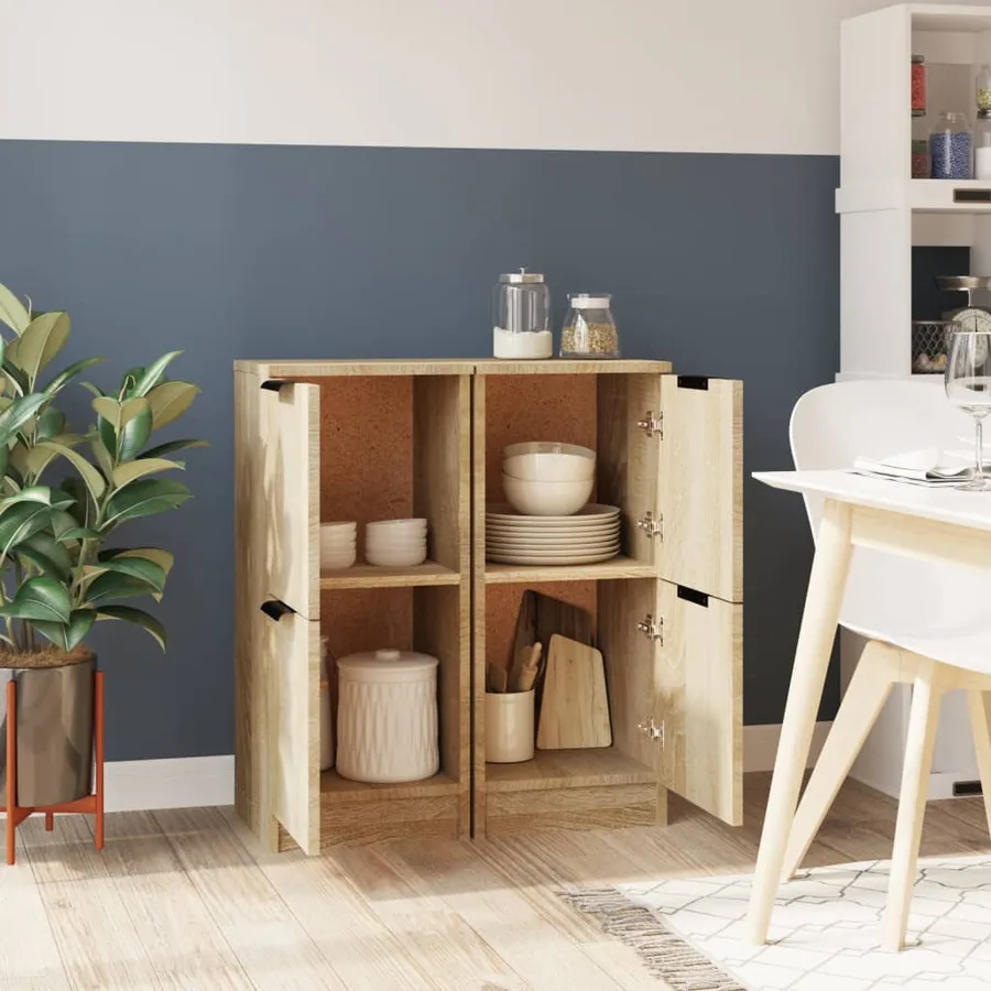 Buffets 2 pcs Chêne Sonoma 30x30x70 cm Bois d'ingénierie - 3
