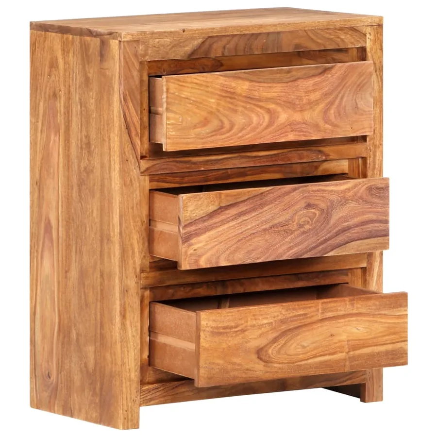 Armoire à tiroirs 60x33x75 cm Bois d'acacia massif - 3