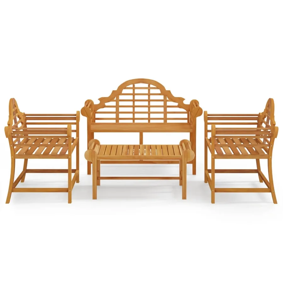 Salon de jardin 4 pcs Bois de teck solide - 2