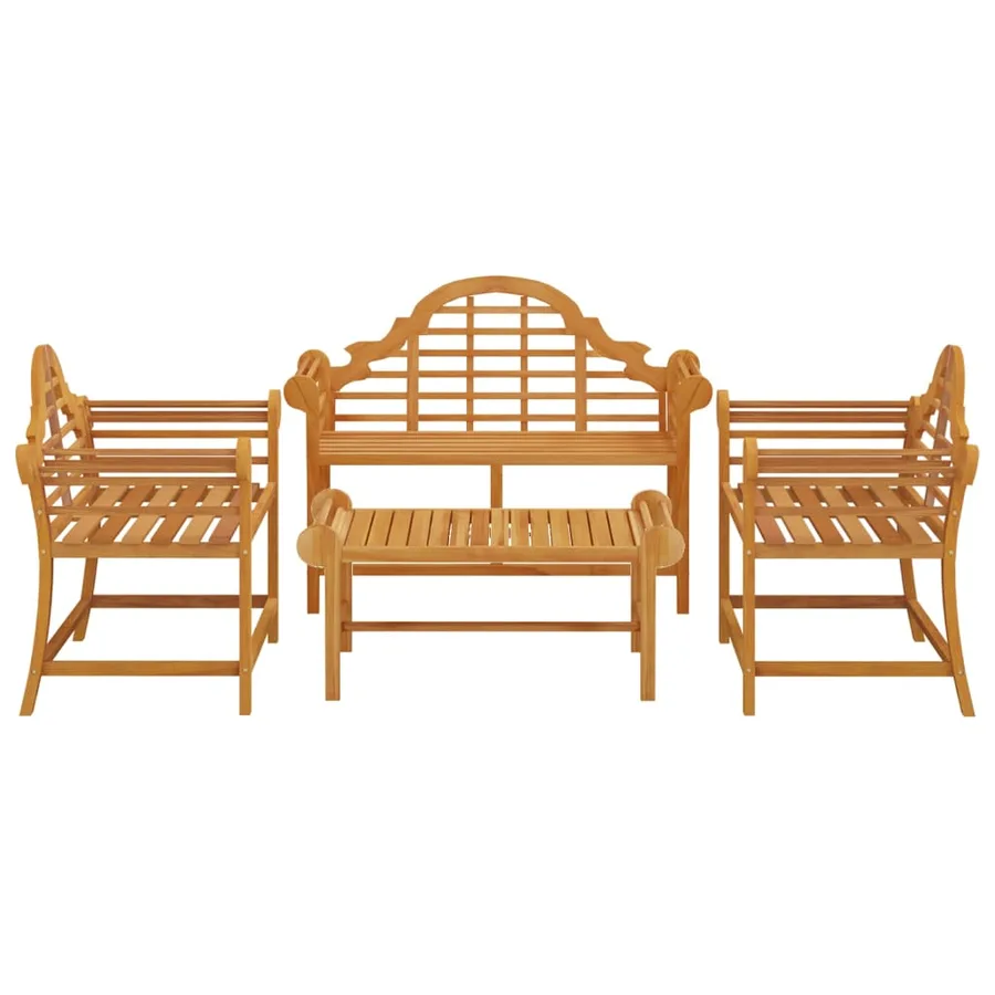 Salon de jardin 4 pcs Bois de teck solide - 3
