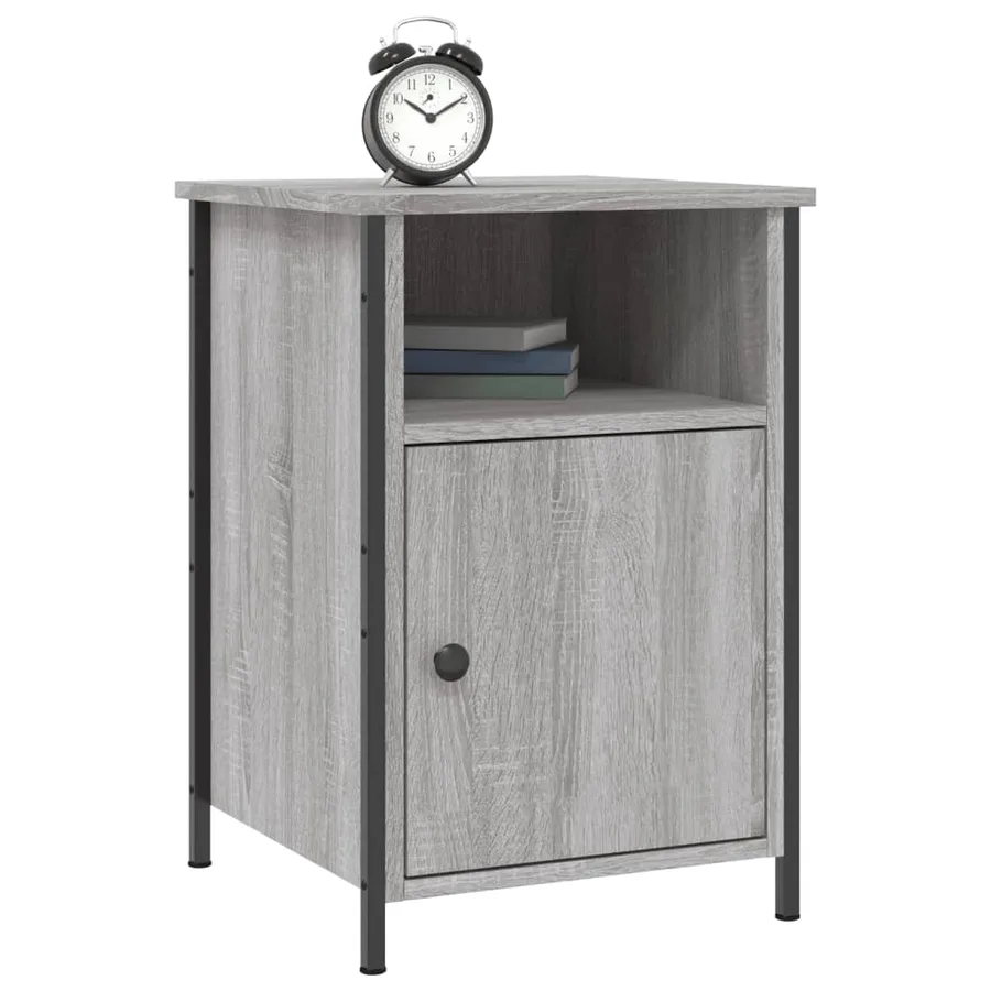 Table de chevet sonoma gris 40x42x60 cm bois d'ingénierie - 3