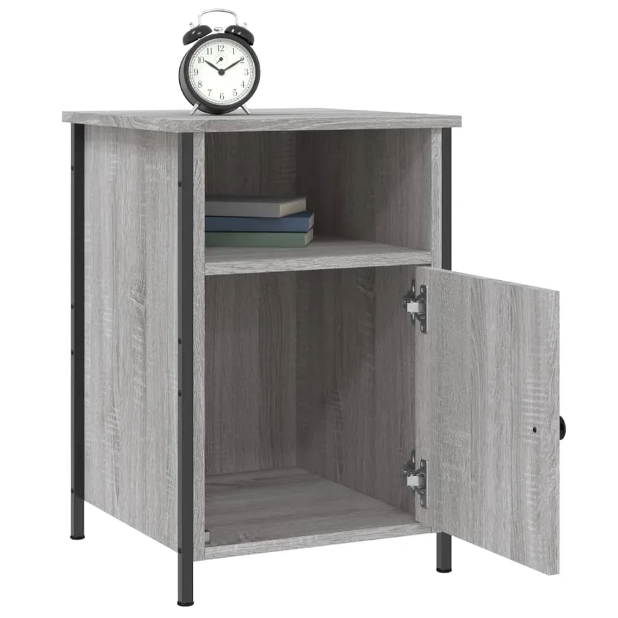 Table de chevet sonoma gris 40x42x60 cm bois d'ingénierie - 4