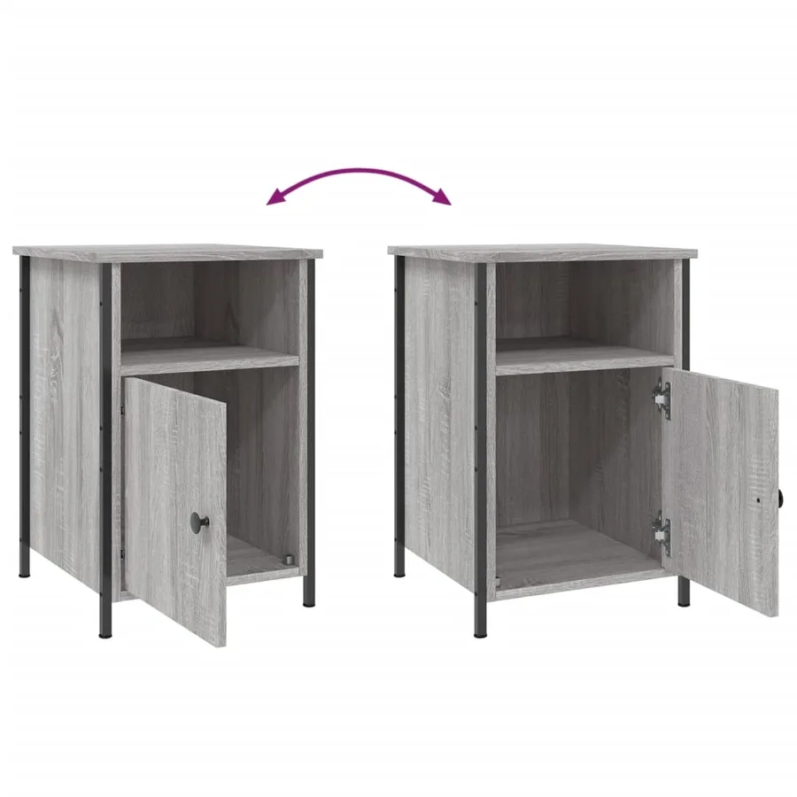 Table de chevet sonoma gris 40x42x60 cm bois d'ingénierie - 9