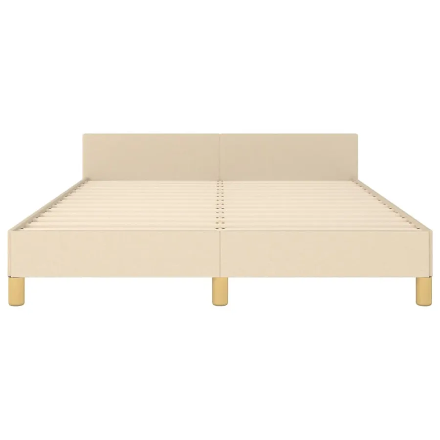 Cadre de lit sans matelas crème 140x200 cm tissu - 6