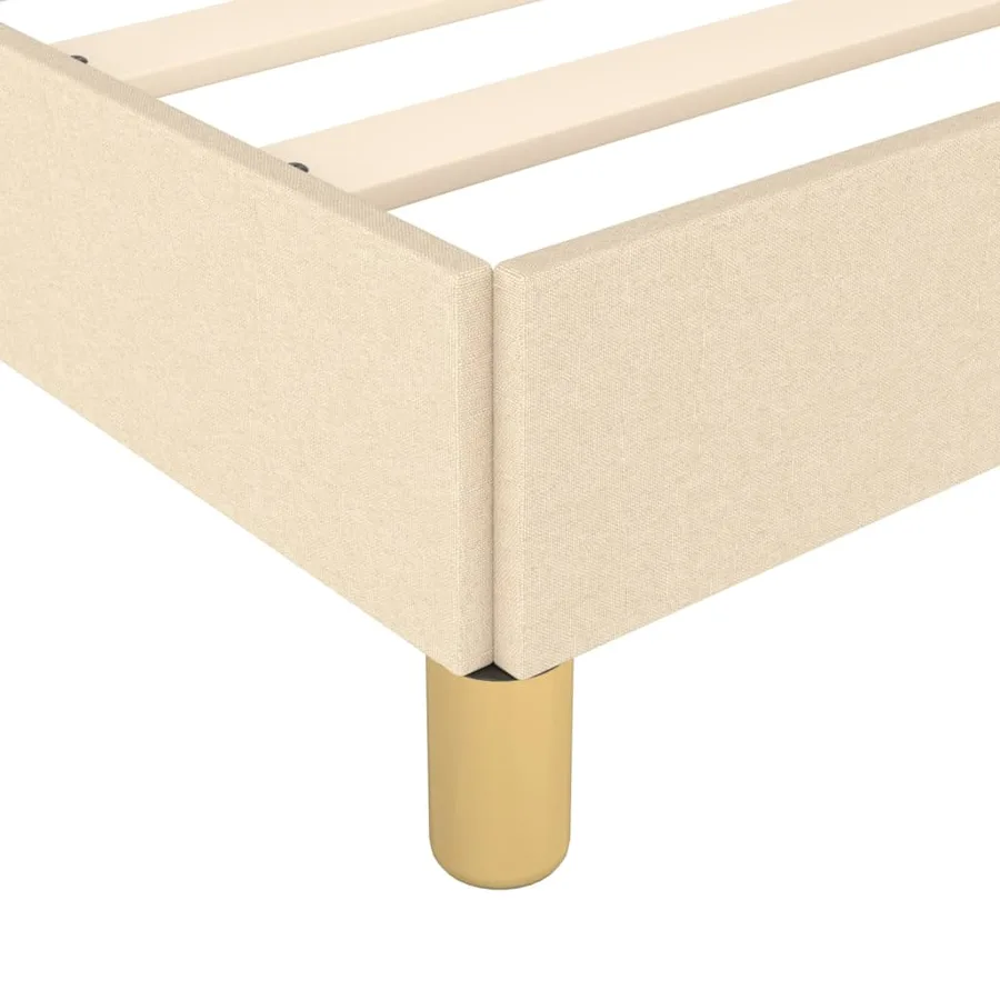 Cadre de lit sans matelas crème 140x200 cm tissu - 8